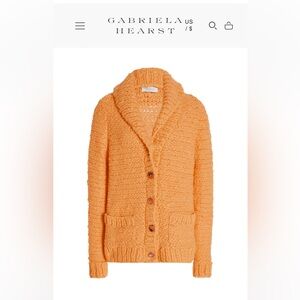 Gabriela Hearst, Moses Knit Cardigan Orange Welfat Cashmere L
$2,590